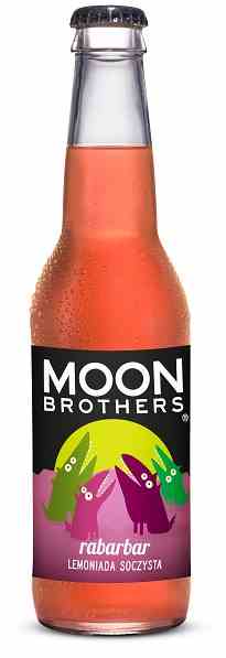 Saftige Rhabarber-Limonade in 330 ml Flasche von MOON BROTHERS, erfrischendes Getränk mit rotem Rhabarber und Zitronengeschmack