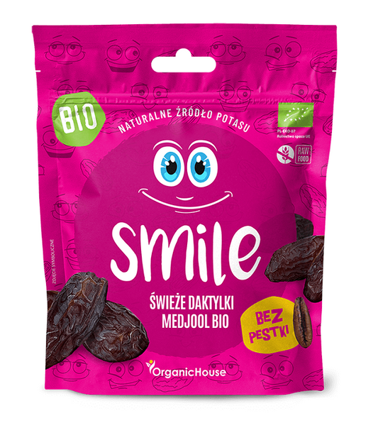 Medjool-Datteln von ORGANIC HOUSE, bio und kernlos, in 100 g Packung, frische und süße Datteln für gesunde Ernährung