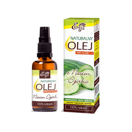 ETJA Gurkensamenöl 50ml Flasche, natürliches Hautpflegeöl mit Gurkensamenextrakt für Gesicht und Körper