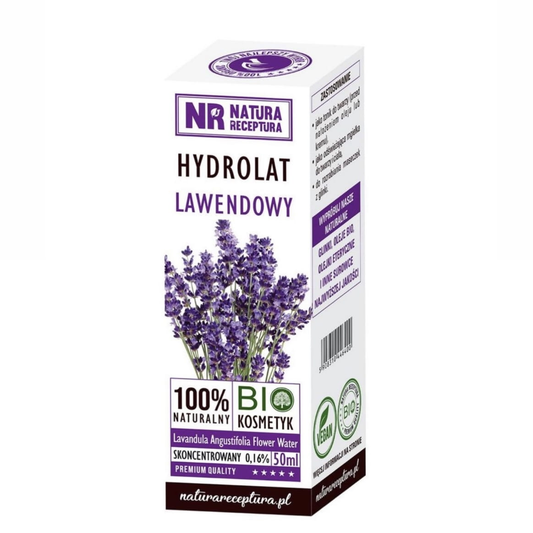 Lavendel-Hydrolat in 50ml Flasche von NATURA RECEPTURA, mit frischem Lavendelduft und natürlicher Inhaltsstoff.