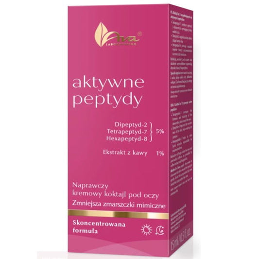 Augencreme AVA Active Peptins Eye Cocktail von AVA LABORATORIUM in 50 ml, zeigt die Creme in einem Tiegel.