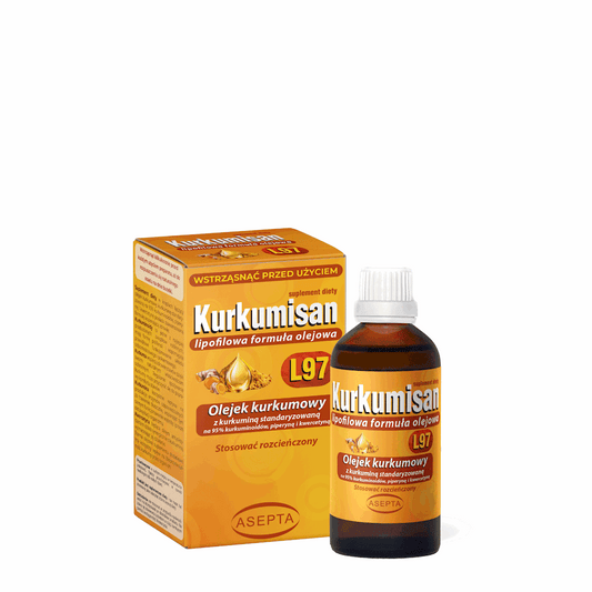 Asepta Kurkumisan L97 Kurkumaöl in 10 ml Flasche, golden gelbes Kurkumaöl mit Tropfenzähler, für Hautpflege und Gesundheit