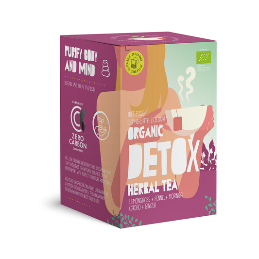 Bio-Detox Reinigungstee von DIET FOOD, 20 Teebeutel à 1,5 g, mit frischen Kräutern in einer transparenten Packung