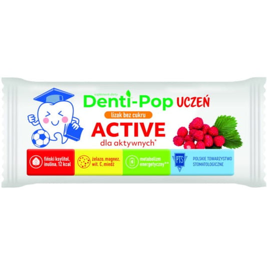 Starpharma Denti-Pop Student Lutschtablette, pink, mit frischem Geschmack, für Zahnpflege, auf weißem Hintergrund