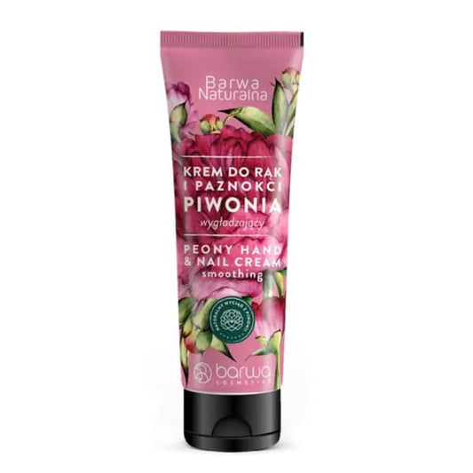 Barwa Pfingstrose Handcreme in 100 ml Flasche, mit pflegender Formel und blumigem Duft, sichtbar in der Verpackung