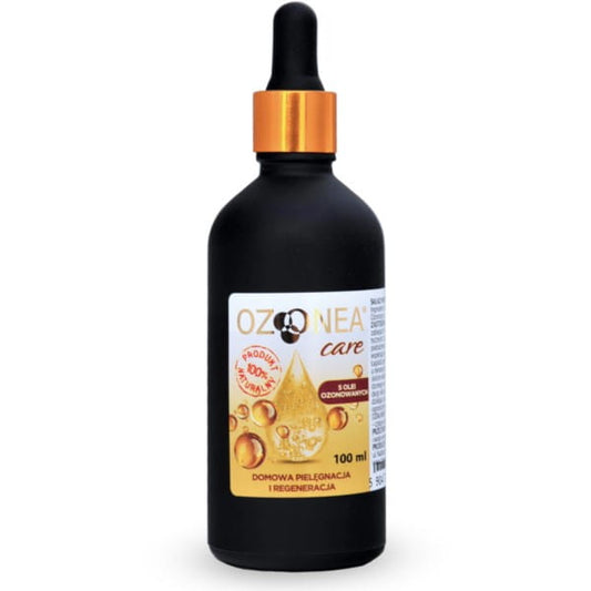 Ozonea Care 100 ml mit Pipette von OZONFIX, dunkle Flasche mit Pipette für medizinische und Pflegeanwendungen.