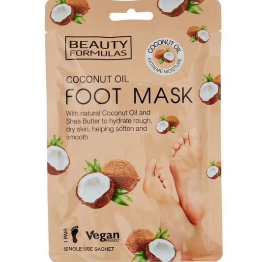 Beauty Formulas Kokosnussöl-Fußmaske, entspannende Fußpflege mit Kokosnussöl, zeigt die Fußmaske in einer Schüssel