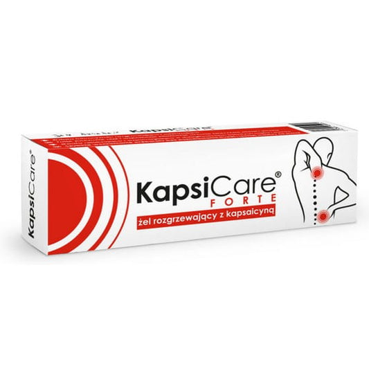 Wärmendes Kapsicare Forte Gel mit Capsaicin von TRADIX GROUP, cremige Textur und Anwendung auf schmerzende Haut.