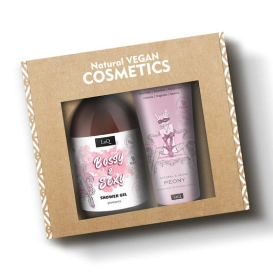 LAQ Pfingstrose Set: Gel 500 ml und Lotion 200 ml mit blumigem Duft, ideal für gepflegte Haut und entspannende Pflege.
