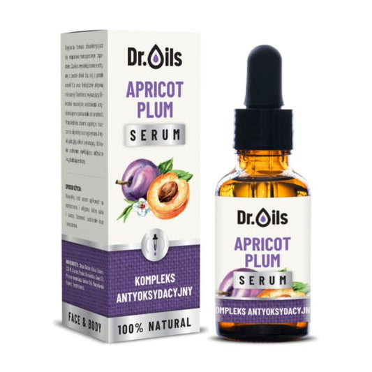 Hochwertiges Dr. Oils Serum Aprikose-Pflaume in 30 ml Flasche, pflegt und spendet Feuchtigkeit für die Haut.