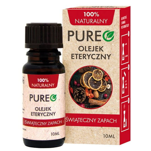 Ätherisches Weihnachtsduftöl Pureo in 10 ml Flasche, natürliches Aromatherapie-Öl mit festlichem Duft, von Dystrybutor Biogo.pl