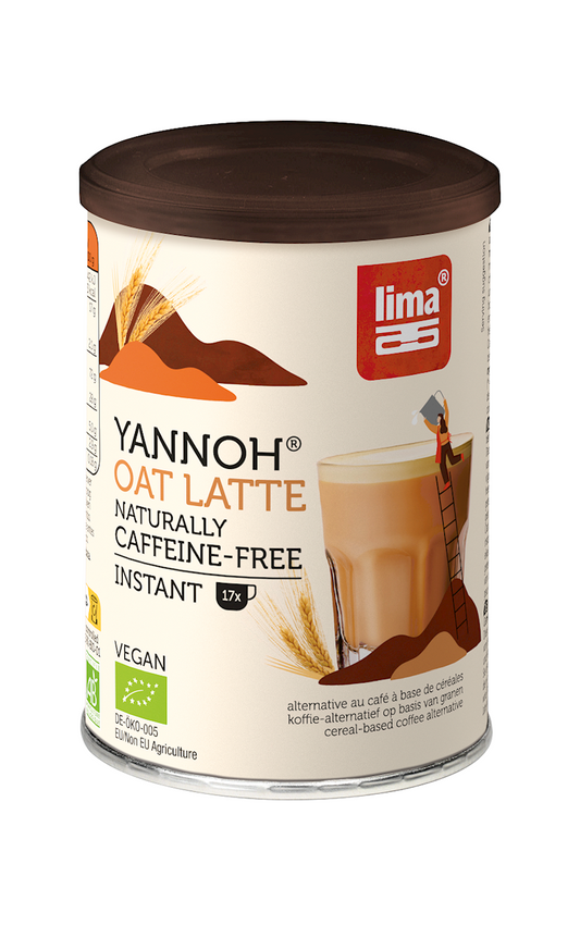 Bio Instant Yannoh Latte Cerealkaffee von LIMA in 100 g Packung, cremige Kaffee-Alternative mit Getreidegeschmack.