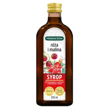 Rosen- und Himbeersirup 250 ml PREMIUM ROSA - Biogo.de