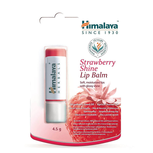 HIMALAYA Erdbeerglanz Lippenbalsam in 4,5 g, pflegender Lippenbalsam mit Erdbeerduft, sichtbare Verpackung und Anwendung