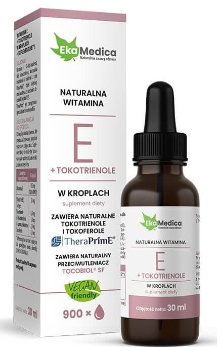Vitamin E und Tocotrienole in Tropfen, 30 ml Flasche, EKAMEDICA, natürliche Nahrungsergänzung für Haut und Gesundheit
