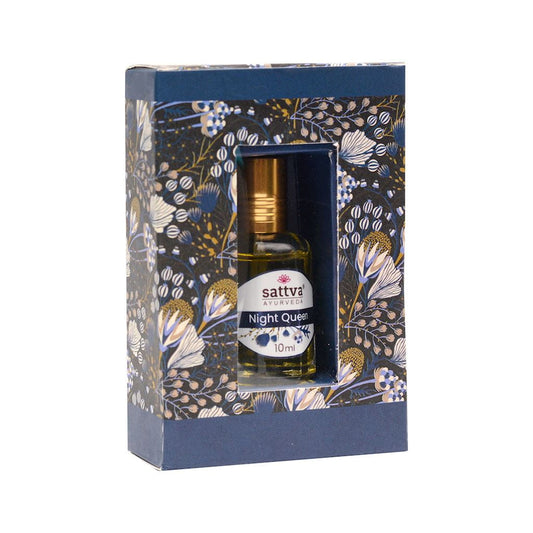 Düfte im Öl Kingdom of the Night von Sattva, 10 ml Flasche mit dunklem Etikett, elegantes Parfüm in dunklem Glasflakon