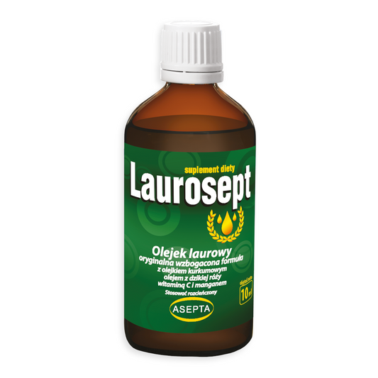 ASEPTA Laurosept mit Lorbeeröl, Kurkuma, Hagebuttenöl, Vitamin C und Mangan in 10ml Flasche, natürliche Heilformel