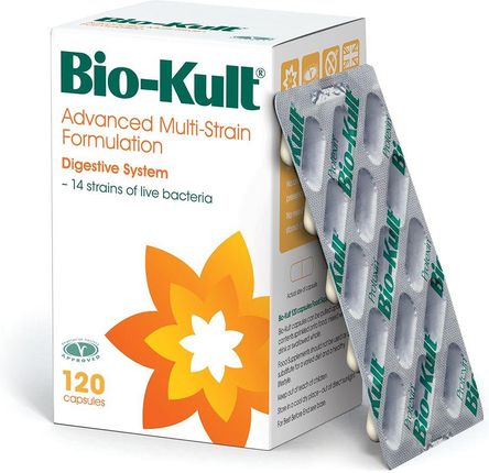 BIO-KULT Multistrain-Formulierung, 120 Kapseln, fortschrittliche Bio-Probiotika in einer hochwertigen Verpackung.