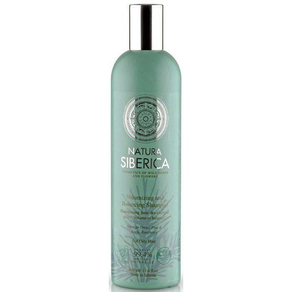 NATURA SIBERICA Shampoo für fettiges Haar, Volumen und Balance, 400 ml, flüssiges Shampoo in einer weißen Flasche
