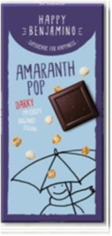 Vegane Bitterschokolade mit expandiertem Amaranth von BIOBENJAMIN, glutenfrei, dunkle Schokolade in 70 g Verpackung