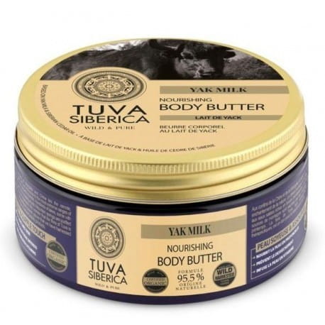 Natura Siberica Regenerierende Körperbutter mit Milchyak, 300 ml, cremige Pflege für die Haut, sichtbare Textur in der Dose
