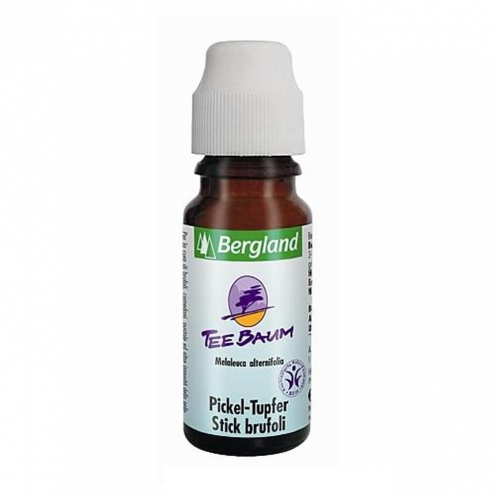 Öl gegen Akne von BERGLAND, 10 ml Flasche, natürliche Hautpflege zur Aknebekämpfung, zeigt das Produkt in einer Flasche.