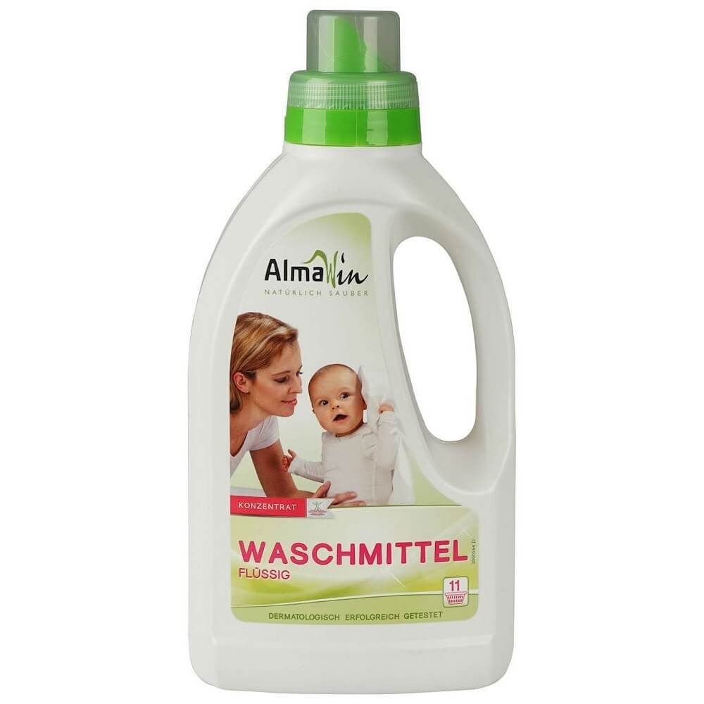 Flüssigkeit zum Waschen von Öko-Kleidung für Kinder, 750 ml, ALMAWIN, umweltfreundliches Waschmittel in Flasche