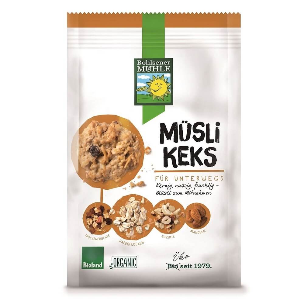Kekse Hafermüsli mit Nüssen und Früchten BIO 150 g - BOHLSENER MÜHLE