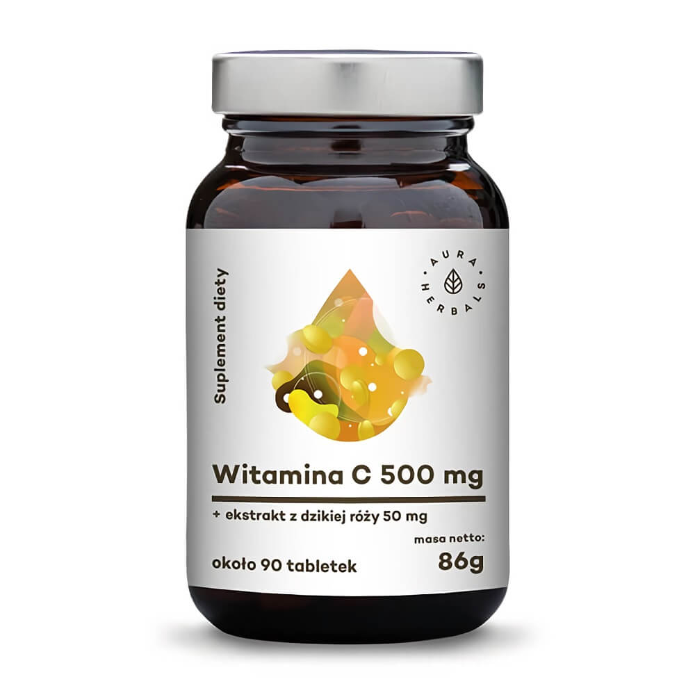 Vitamin C 500 mg + Hagebuttenextrakt 50 mg 90 Tabletten 86 g AURA-KRÄUTER