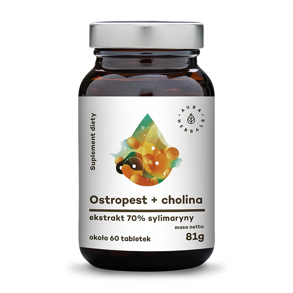 Mariendistelextrakt 70 % Silymarin und Cholin in 60 Tabletten, AURA HERBALS, unterstützend für die Lebergesundheit