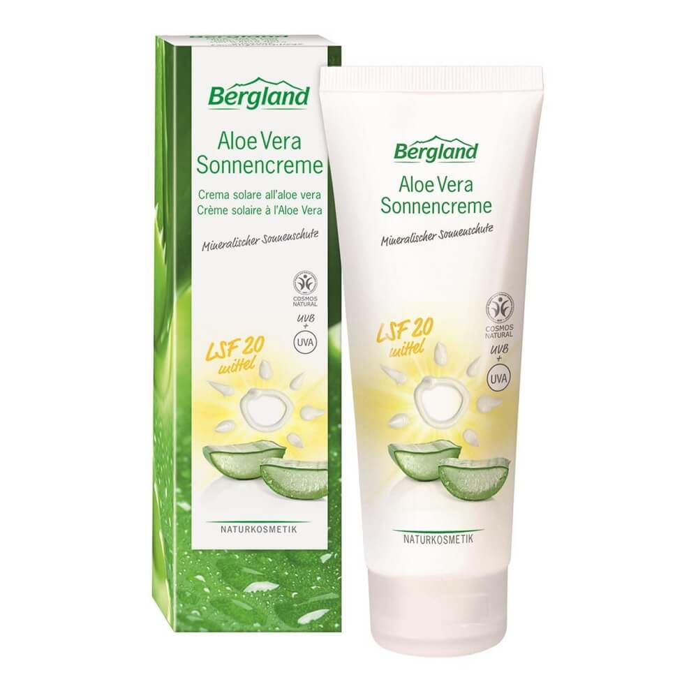 Hautschutzcreme mit Aloe Vera, BERGLAND Sonnenschutzcreme LSF 20, 100 ml, für Sonnenschutz und Hautpflege