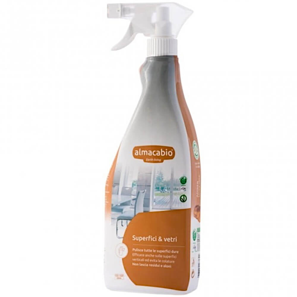 Flüssigkeit zum Reinigen von Glasoberflächen von ALMACABIO, 750 ml Flasche, klare Reinigungslösung für Glas und Fenster