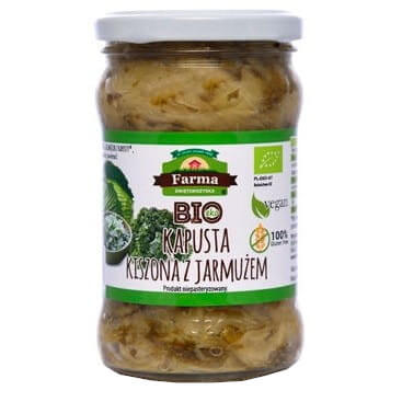 Bio Sauerkraut mit Grünkohl von FARMA ŚWIĘTOKRZYSKA in 300 g Packung, frisch und naturbelassen