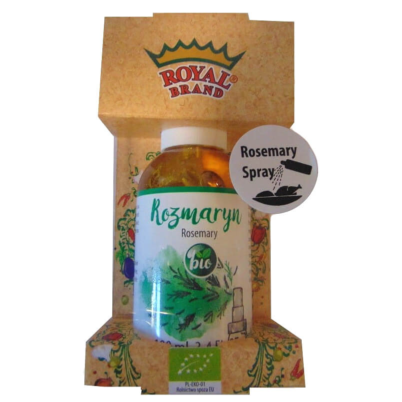 BIO Rosmarin-Gewürz in Zerstäuber von ROYAL BRAND, 100 ml, frischer Rosmarin zum Kochen und Würzen.