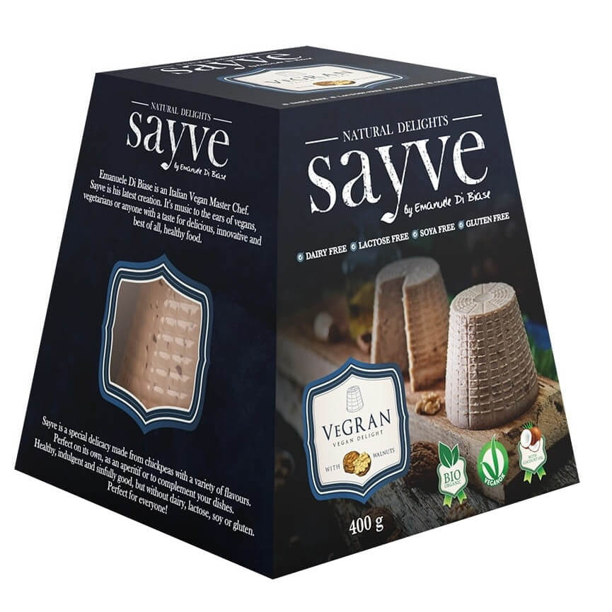 Veganes Produkt mit Kichererbsen und Walnüssen, laktosefrei, glutenfrei, BIO, 400 g von SAYVE, natürliche Zutaten.