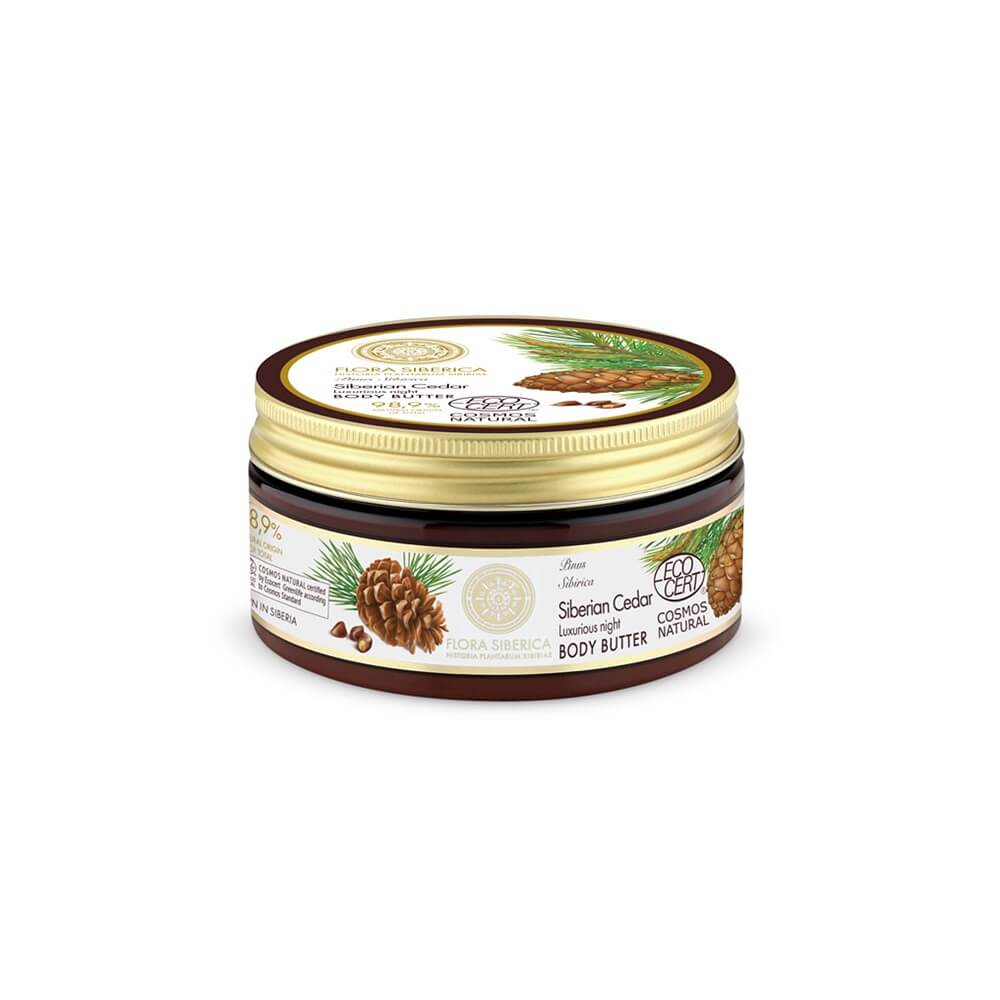 Pflegende Körperbutter für die Nacht in 300 ml von NATURA SIBERICA, feuchtigkeitsspendende Hautpflege in dekorativer Dose