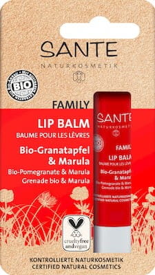 Öko-Lippenbalsam mit Granatapfel und Marula von SANTE, 45 g, pflegender Lippenbalsam in nachhaltiger Verpackung