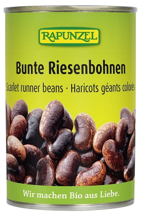 Bio Zierbohnen in Sole von RAPUNZEL, 400 g Packung, frische Bohnen in Salzlake sichtbar in der Verpackung