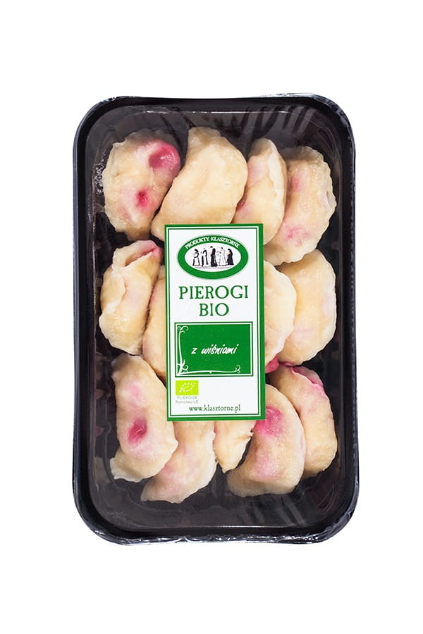 Bio-Knödel mit Kirschen von PRODUKTY KLASZTORNE, 400 g, traditionelle deutsche Spezialität, frisch und lecker.