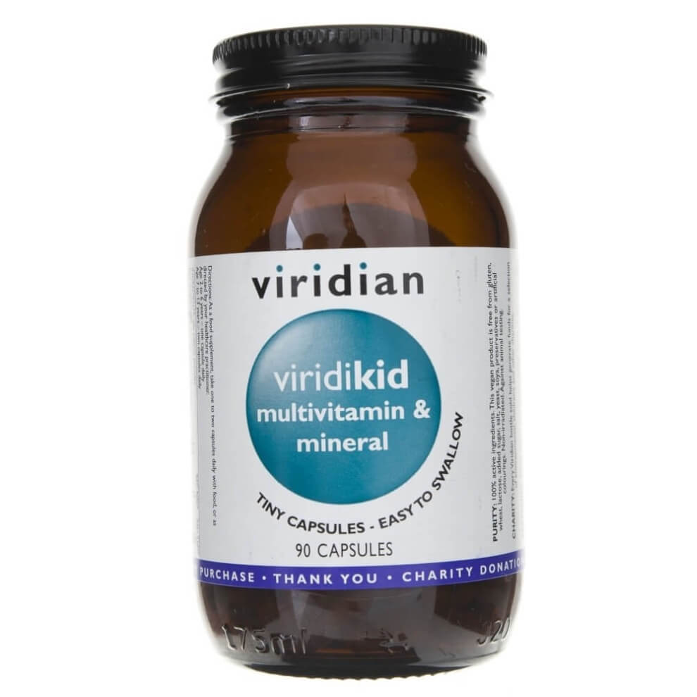 VIRIDIAN viridikid Vitamin- und Mineralstoffkapseln, 90 Stück, hochwertige Nahrungsergänzung für Kinder