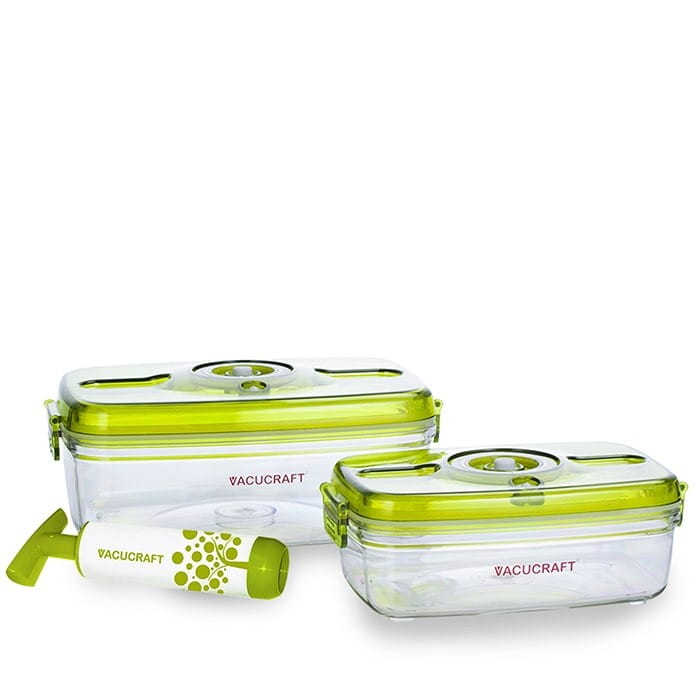 Set mit 2 Vakuum-Lebensmittelbehältern mit Pumpe - VACUCRAFT