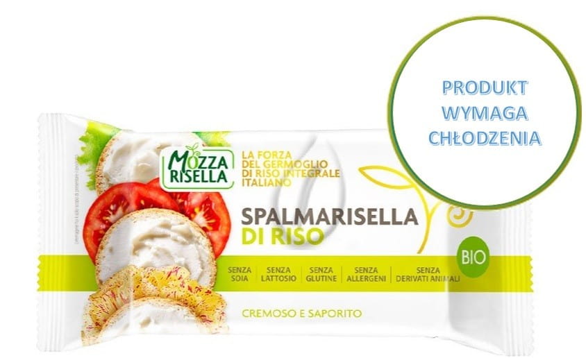 Veganer Mozzarella aus gekeimtem Vollkornreis von MOZZARISELLA, zum Aufstreichen, BIO, 200 g in einer Schüssel.