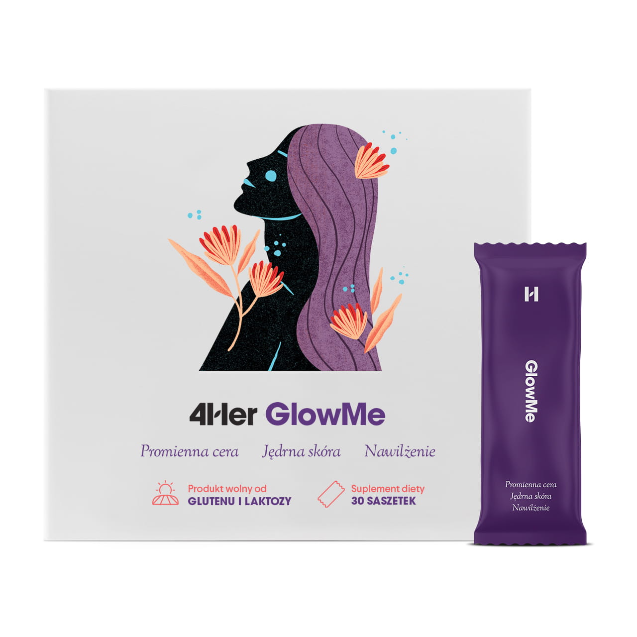 Intensiv-Hautpflege mit HEALTHLABS Glowme Feuchtigkeitsbeutel, feuchtigkeitsspendende Hautmaske in 30 Beuteln