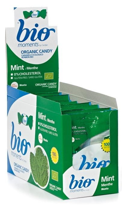 Glutenfreie Minzbonbons von CARAMELOS in 60g Verpackung, frischer Minzgeschmack, EKO CARAMELOS Produkt, hochwertige Süßigkeiten