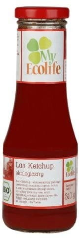 Bio Ketchup von MY ECOLIFE in 310g Flasche, mit natürlichen Zutaten, nachhaltige Verpackung, ideal für gesunde Mahlzeiten