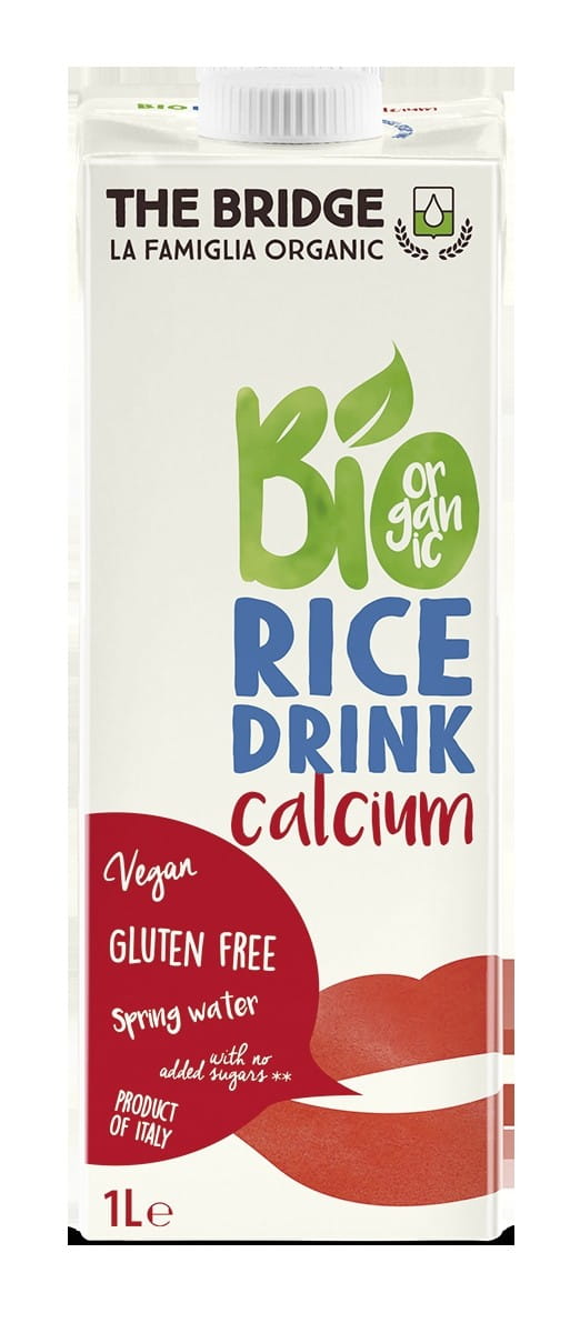 Reisgetränk mit Calcium von THE BRIDGE, glutenfrei, 1000 ml Flasche, pflanzliche Milchalternative, cremig und nahrhaft
