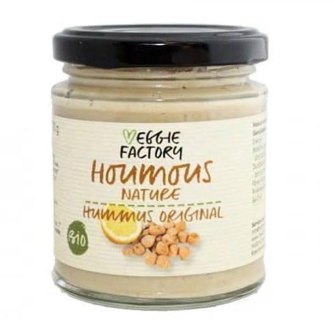 Natürlicher Humus von VEGGIE FACTORY, 170g, mit EKO-Zertifizierung, cremige Konsistenz, ideal für gesunde Mahlzeiten