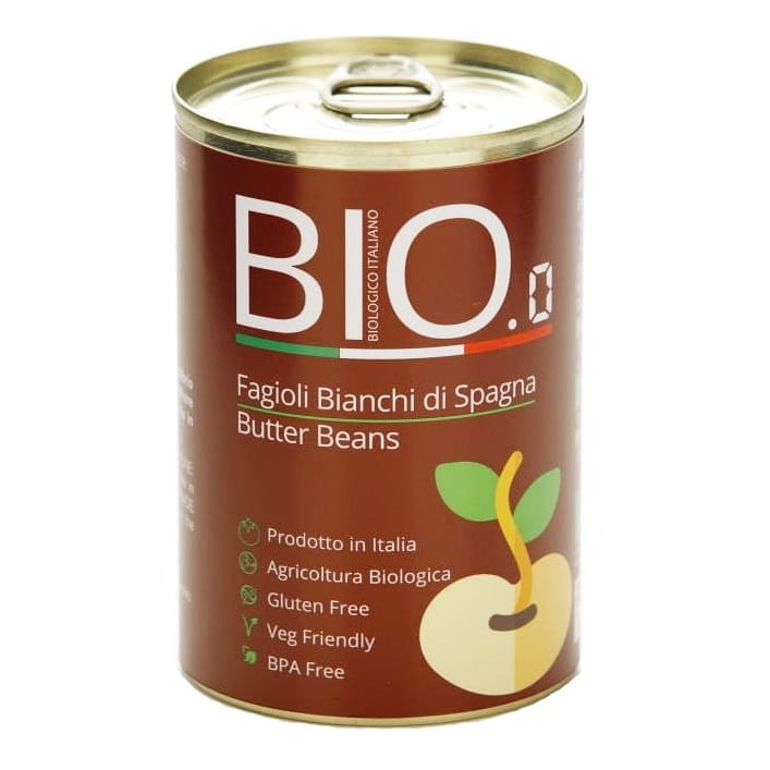Dosen mit glutenfreien Limabohnen von GESTAL, 400g, EKO, sichtbare Bohnen in der Dose