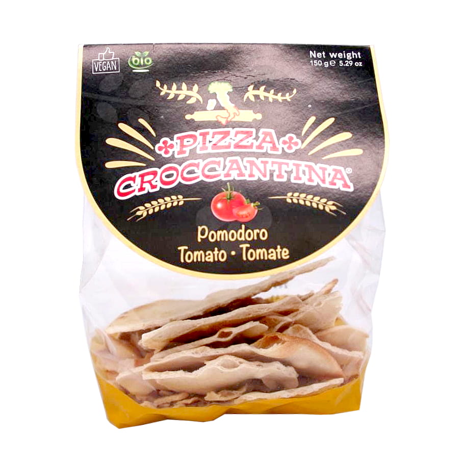 Knuspriger Snack mit Tomaten und Oregano von PIZZA CROCCANTINA, 150g, ECO-Qualität, ideal für unterwegs.