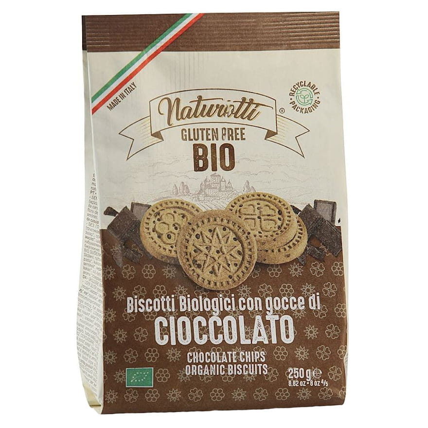 Reiskuchen mit Schokoladenstückchen, glutenfrei, BIO, 250 g, von PASTA NATURA, zeigt den glutenfreien Reiskuchen mit Schokoladenstückchen